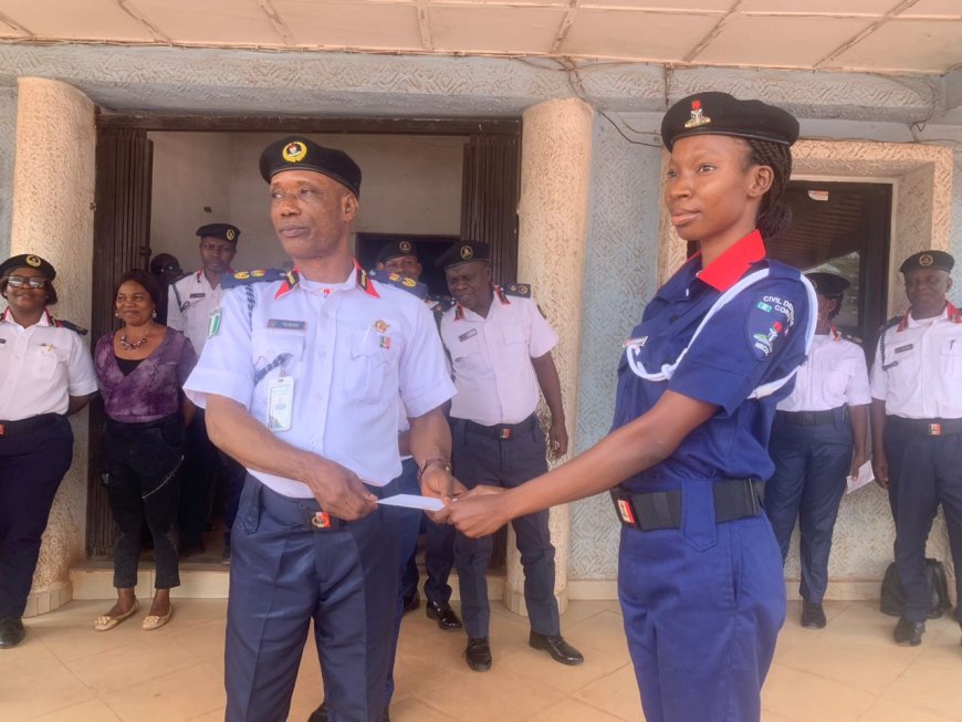 NSCDC Anambra State: DCC Dennis Reuben emerges overall best performing officer for January 2024 ……Command honours other Seven Personnel for Exceptional Service