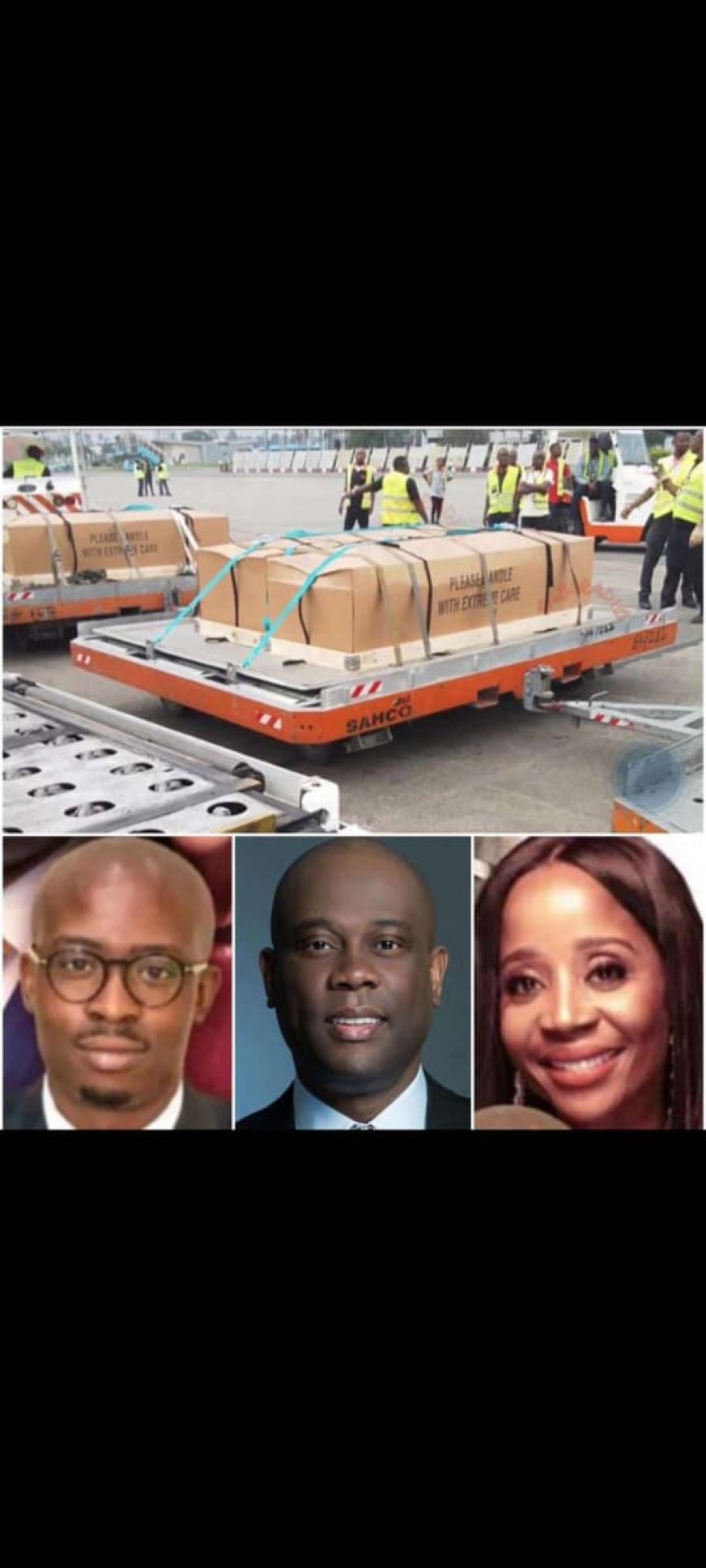 PICTURE: Body Of the Late Herbert Wigwe, Wife and Son arrived in Nigeria  From United States