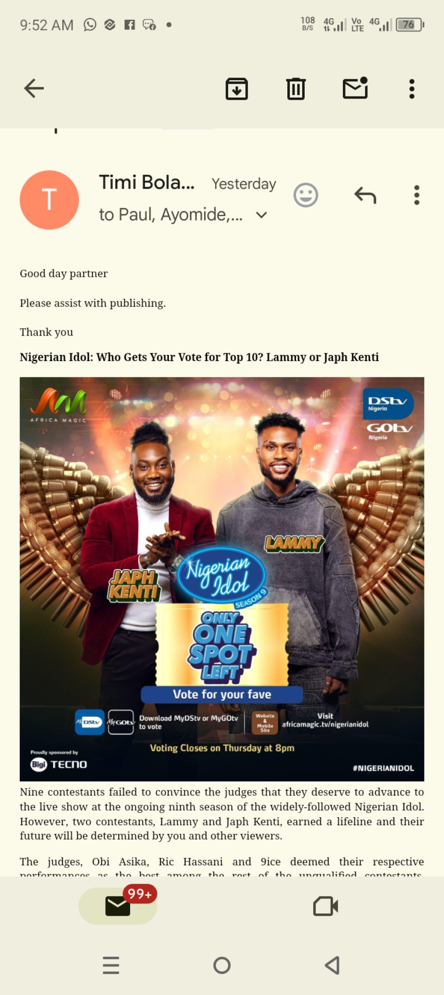 Nigerian Idol: Who Gets Your Vote for Top 10? Lammy or Japh Kenti