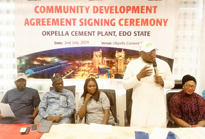 Dangote Cement Okpella commits to development, social support for Host Communities …signs epochal Development Agreement with Okpella Communities