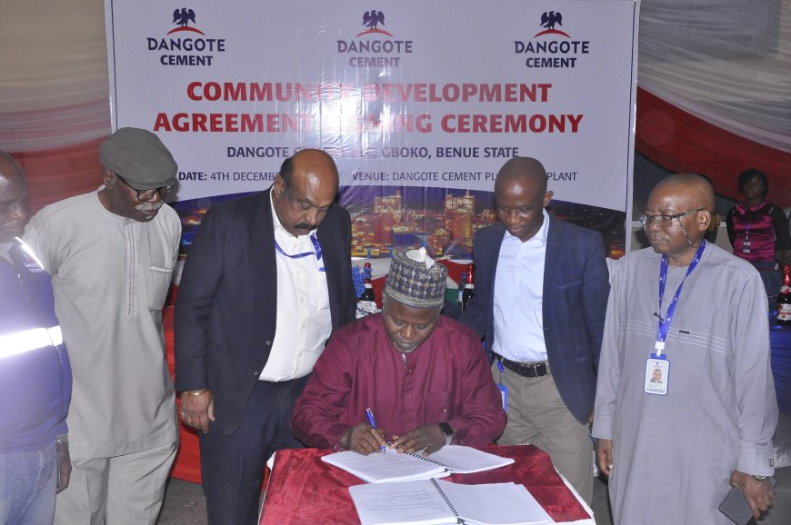 Dangote Cement, Benue Communities Seal Landmark Development Pact