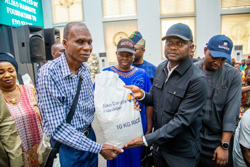 Edo Governor Hails Dangote's N16 Billion Food Palliative, Urges Wealthy Nigerians to Emulate Philanthropy