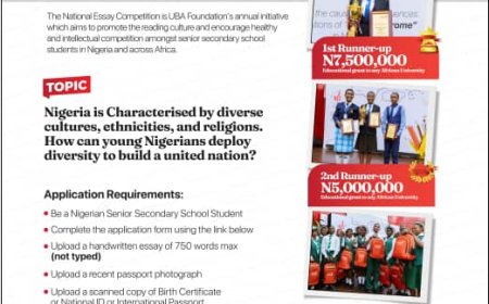 UBA Foundation Increases National Essay Competition Grant to N22.5 Million, First Prize Hits N10 Million