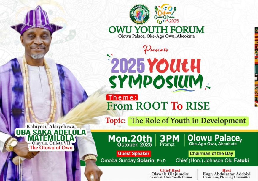 Owu Youth Forum Set to Kick Off Odun Omo Olowu 2025 with Grand Triple Event