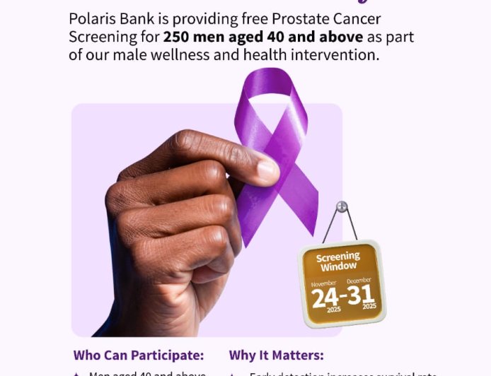 Polaris Bank Offers Free Prostate Cancer Screening to 250 to mark Int’l Men’s Day in Partnership with Men's Clinic