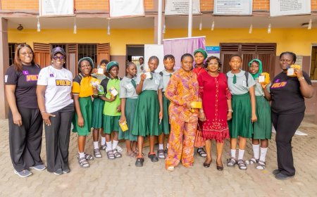 Polaris Bank Champions Girls’ Hygiene Awareness with Female Hygiene Essentials Distribution in Kuramo Victoria Island Junior and Senior Secondary Schools