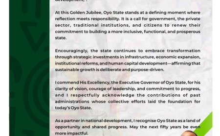 Adron Homes Chairman Congratulates Oyo State on 50 Years of Progress