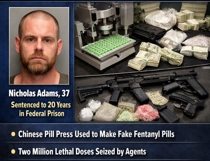 Busted: Washington Man Jailed 20 Years for Producing Deadly Fentanyl Pills with Chinese Machine