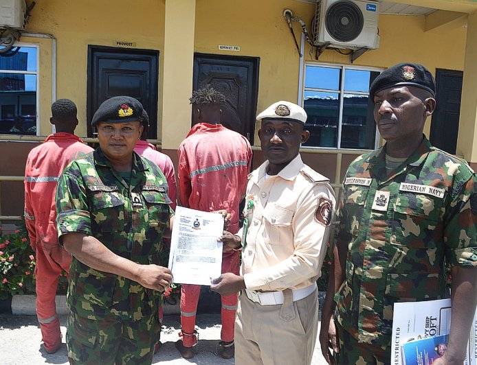 NNS BEECROFT intercepts illegal migration attempt, transfers suspects to Immigration for due process, repatriation