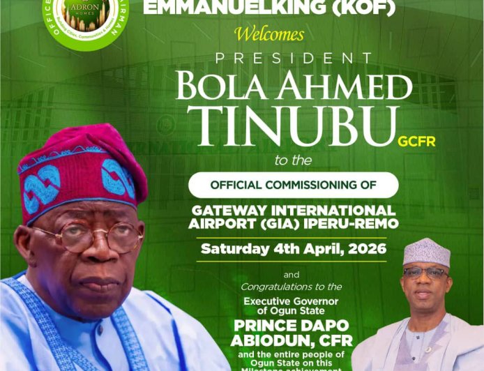 Aare Adetola Emmanuelking Welcomes President Tinubu to Gateway International Airport Commissioning in Iperu-Remo