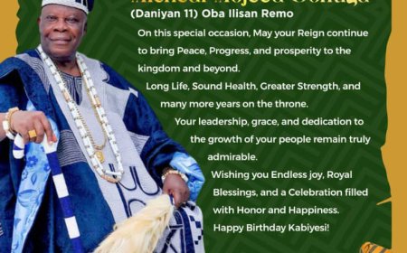 Aare Adetola EmmanuelKing Felicitates Olofin of Ilisan Remo on 86th Birthday