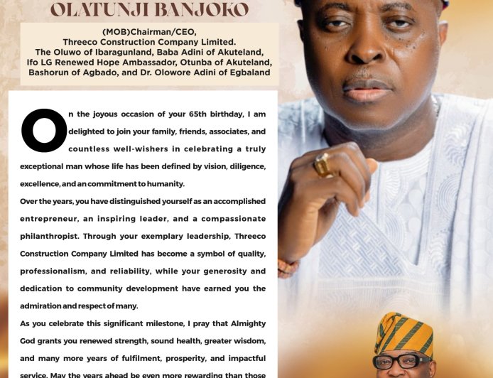 Adron Group Chairman Celebrates Business Icon Otunba Muraina Banjoko at 65