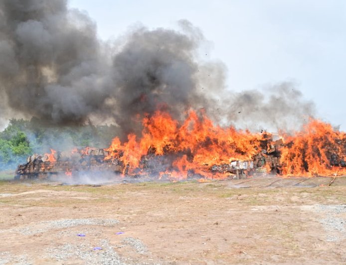 NDLEA Torches N301BN Drugs in Lagos, Vows To Chrush Cartels  …. Drug barons, financiers have nowhere to hide